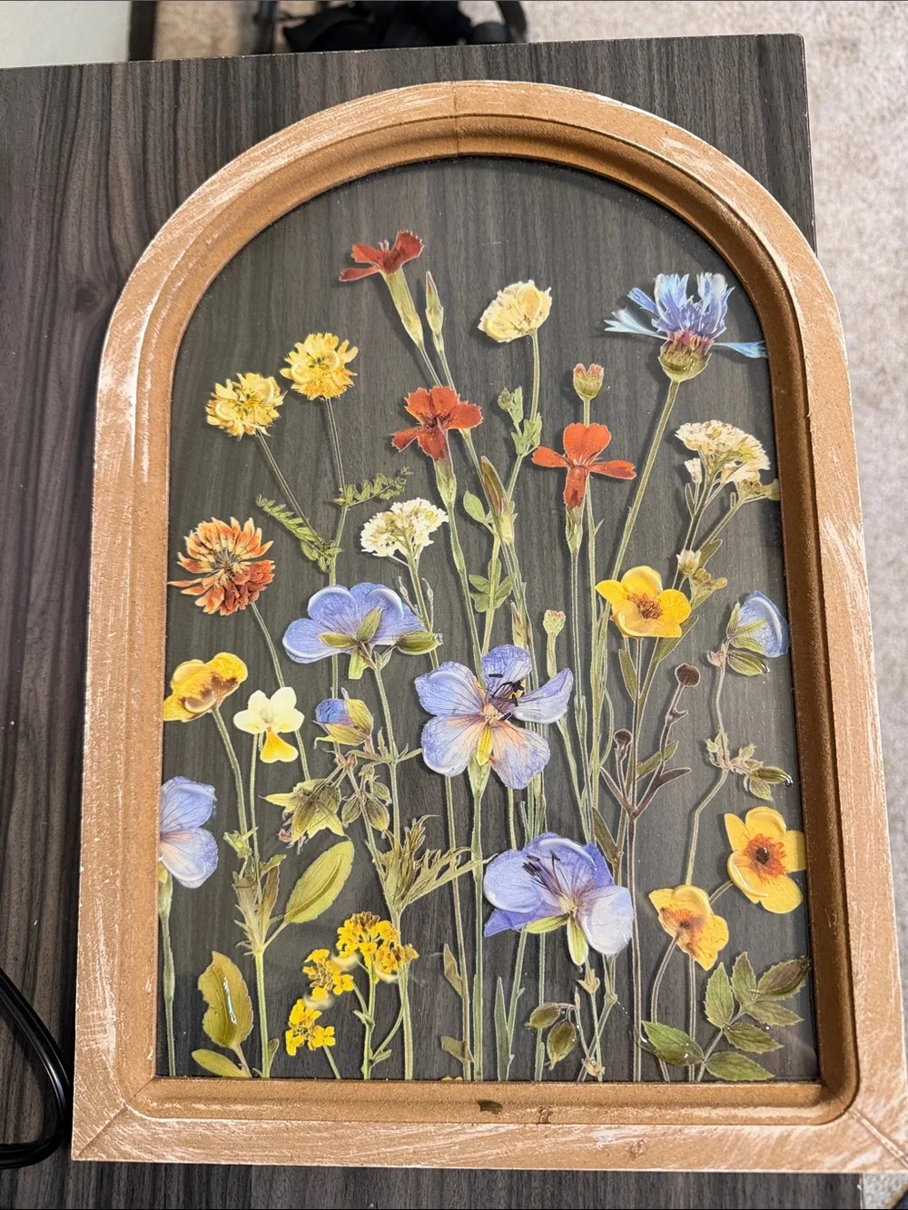 Wooden Arch Wildflower Wall Art - Multicolor
